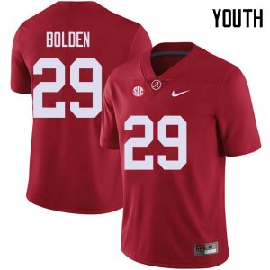 NCAA Youth Alabama Crimson Tide #29 Slade Bolden Stitched College 2018 Nike Authentic Red Football Jersey LQ17B15FI